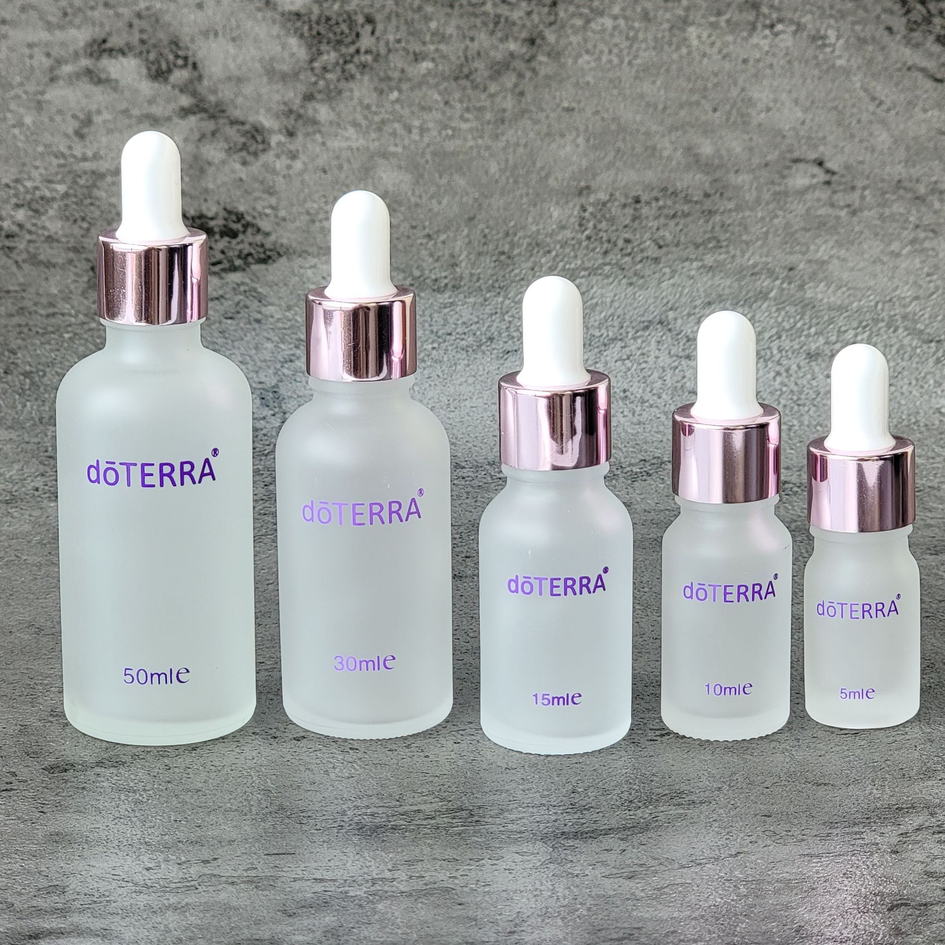 玫瑰金磨砂精油空瓶15ml30ml玻璃滴管盖精华化妆水分装分装瓶 - 图2