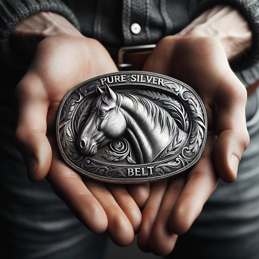 马上有钱S999足银皮带扣头实心生肖马腰带扣男平滑扣单扣腰带扣头,淘宝优惠券,粉丝福利购,淘宝优惠卷