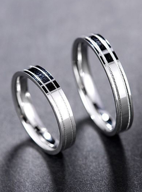 S925纯银情侣戒指潮流时尚个性韩版设计男女通用指环表白示爱礼物