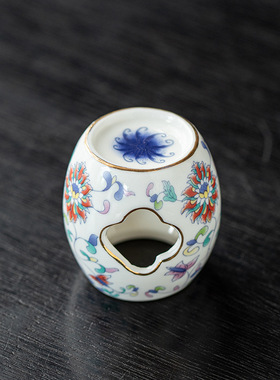 中式青花陶瓷紫砂壶盖置壶承盖托茶具茶道配件家居装饰摆件