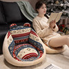 Ethnic style futon cushions on the ground, lazy people sitting on tatami, Japanese style bedroom home balcony bay window floor thickening