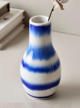 出美国花瓶艺术花瓶4cm*17cm摆件陶瓷花瓶客厅插花瑕疵@4-2@