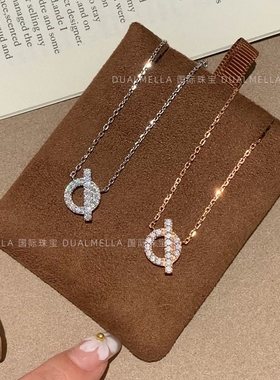 小Q字母项链女镀18K玫瑰金猪鼻子