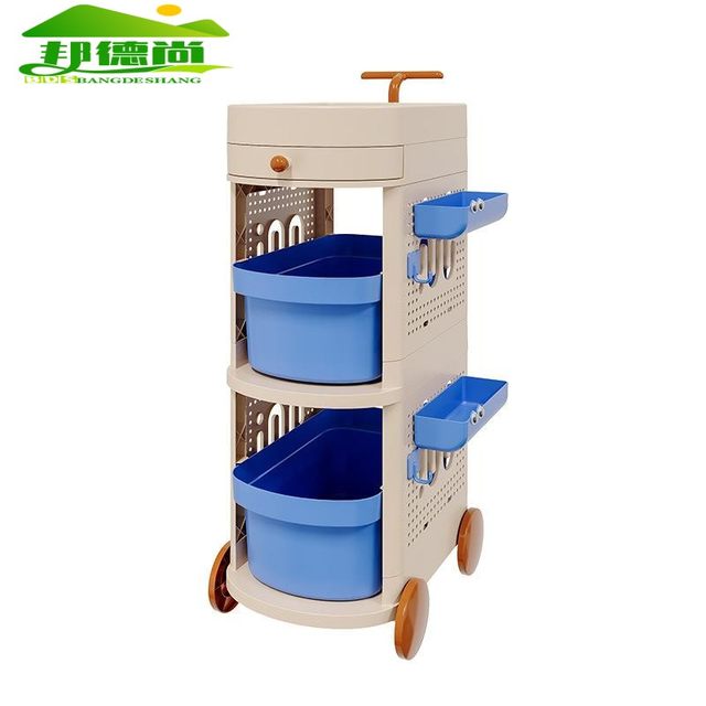 Household floor-standing multi-layer storage shelf plastic drawer narrow-slit trolley multi-functional artifact bookshelf storage cabinet