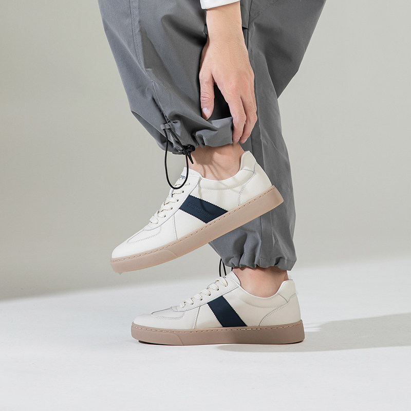 康奈男鞋春秋复古潮流百搭小白鞋潮流休闲运动德训鞋平底板鞋男款,淘宝优惠券,粉丝福利购,淘宝优惠卷