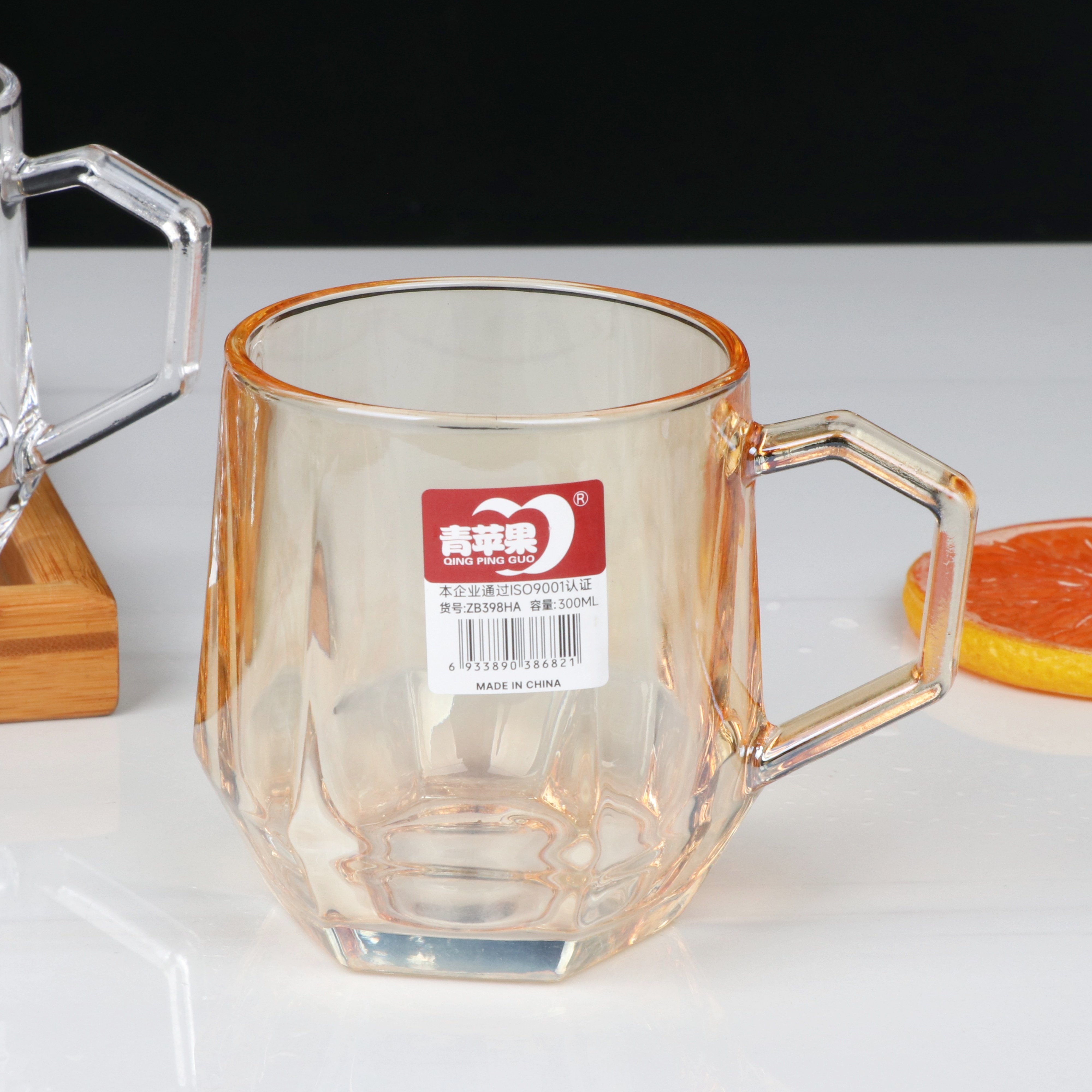青苹果无铅玻璃垣凌把杯钠钙玻璃水杯啤酒杯带把玻璃喝水杯饮料杯,淘宝优惠券,粉丝福利购,淘宝优惠卷