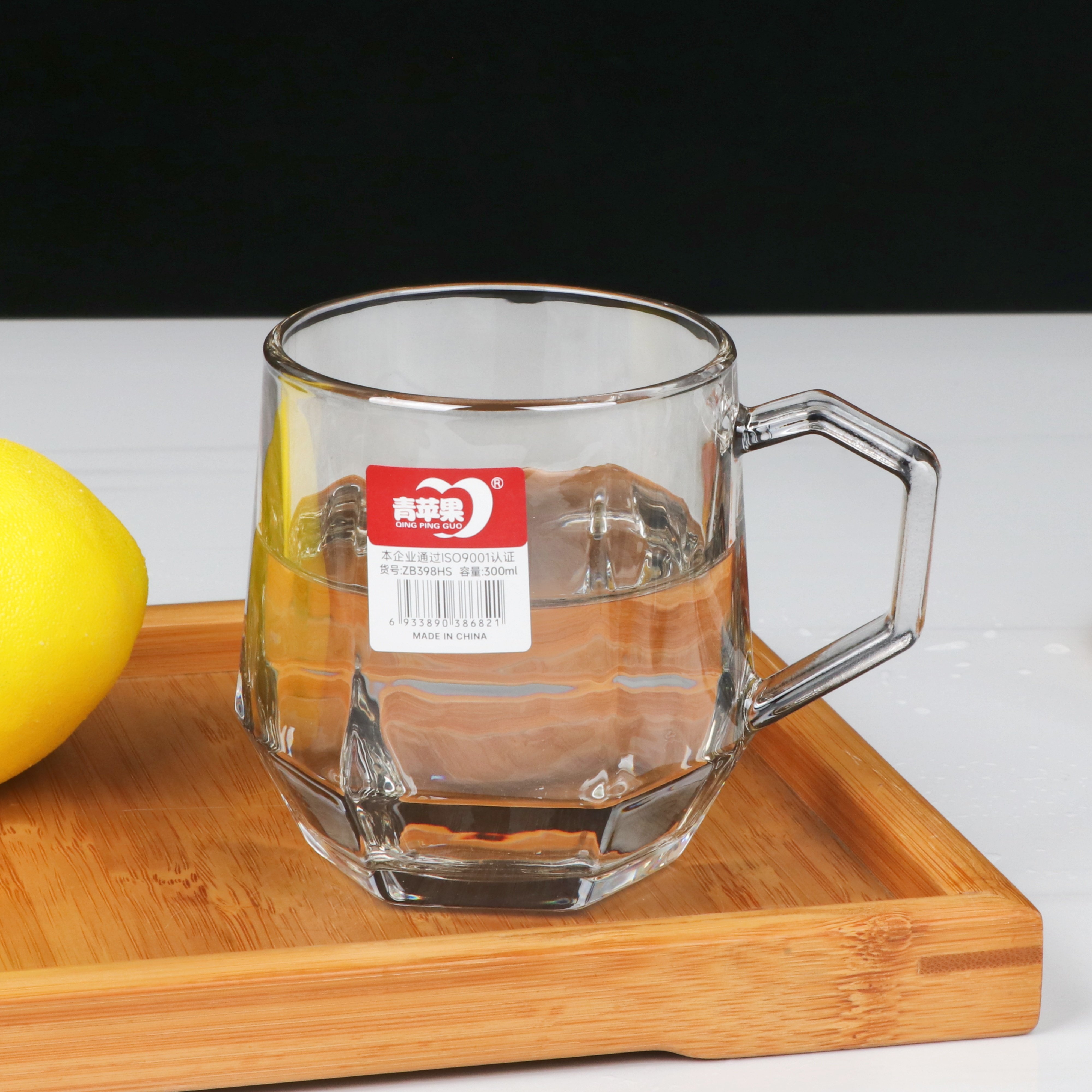 青苹果无铅玻璃垣凌把杯钠钙玻璃水杯啤酒杯带把玻璃喝水杯饮料杯,淘宝优惠券,粉丝福利购,淘宝优惠卷