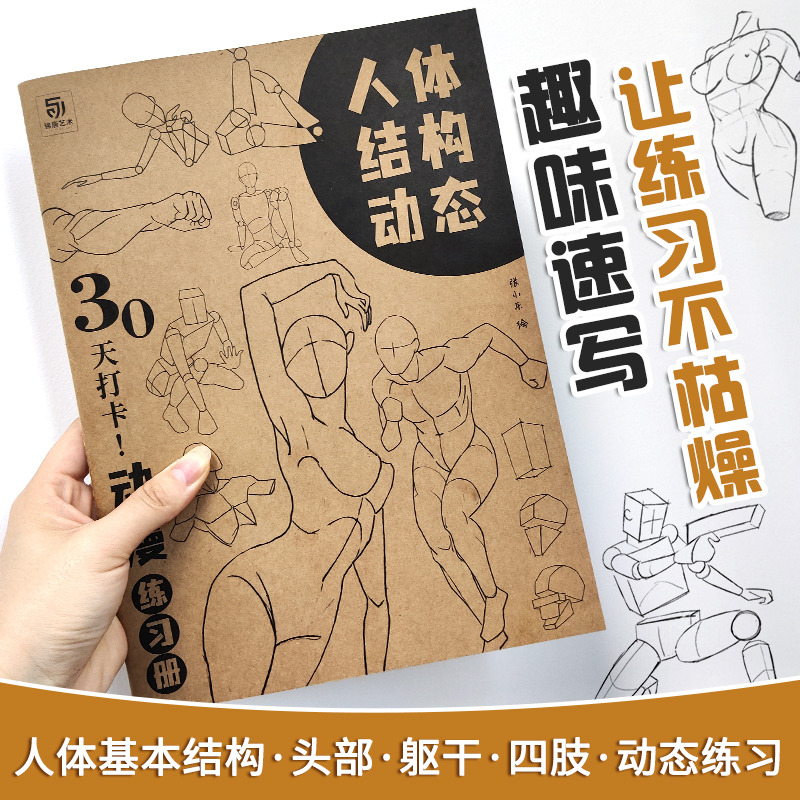 人体结构动态 30天打卡动漫练习册动漫人体技法人体速写艺用动态解剖漫画人物手绘初学者入门动漫速写描摹本临摹画册画本-图0