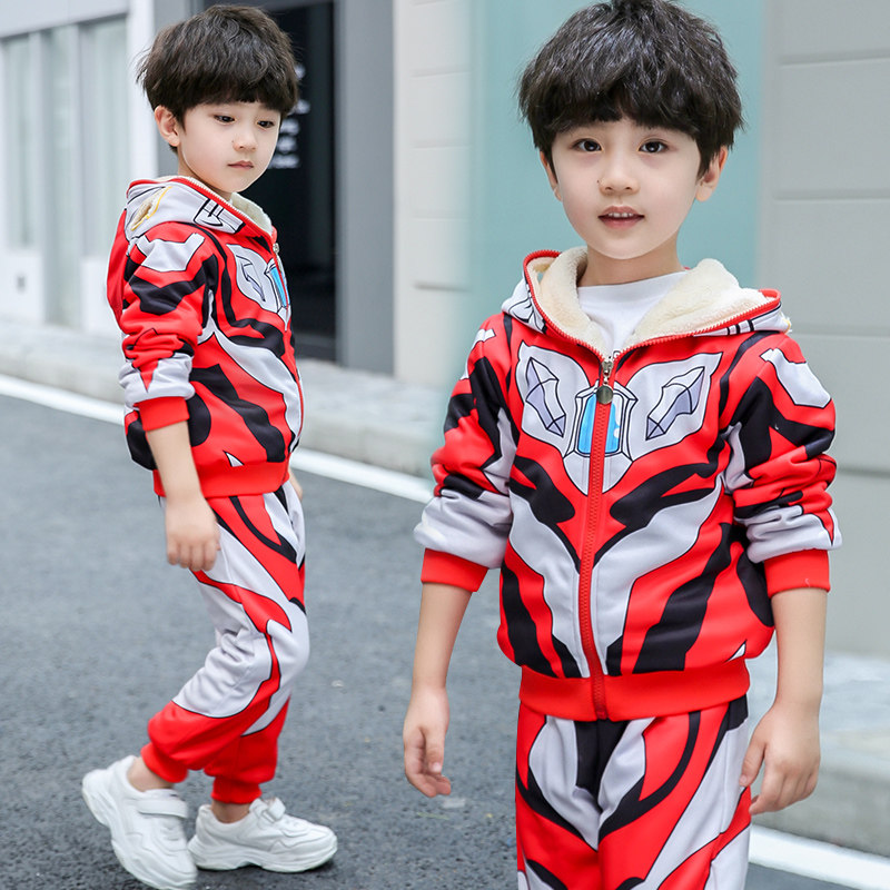 捷德奥特曼儿童秋装男童三件套男孩 童蝶套装