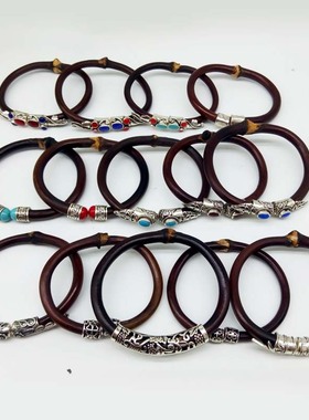 野生山南西藏鸡血藤手镯