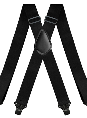成人男士背带夹X型塑料扣不生锈3.5cm宽弹力西裤吊裤带滑雪裤背带