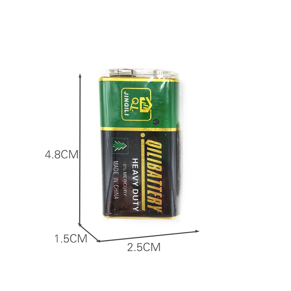 9V万用表电池 遥控汽车1604A报警器6LR61 九伏方形扁电池 6F22 - 图1