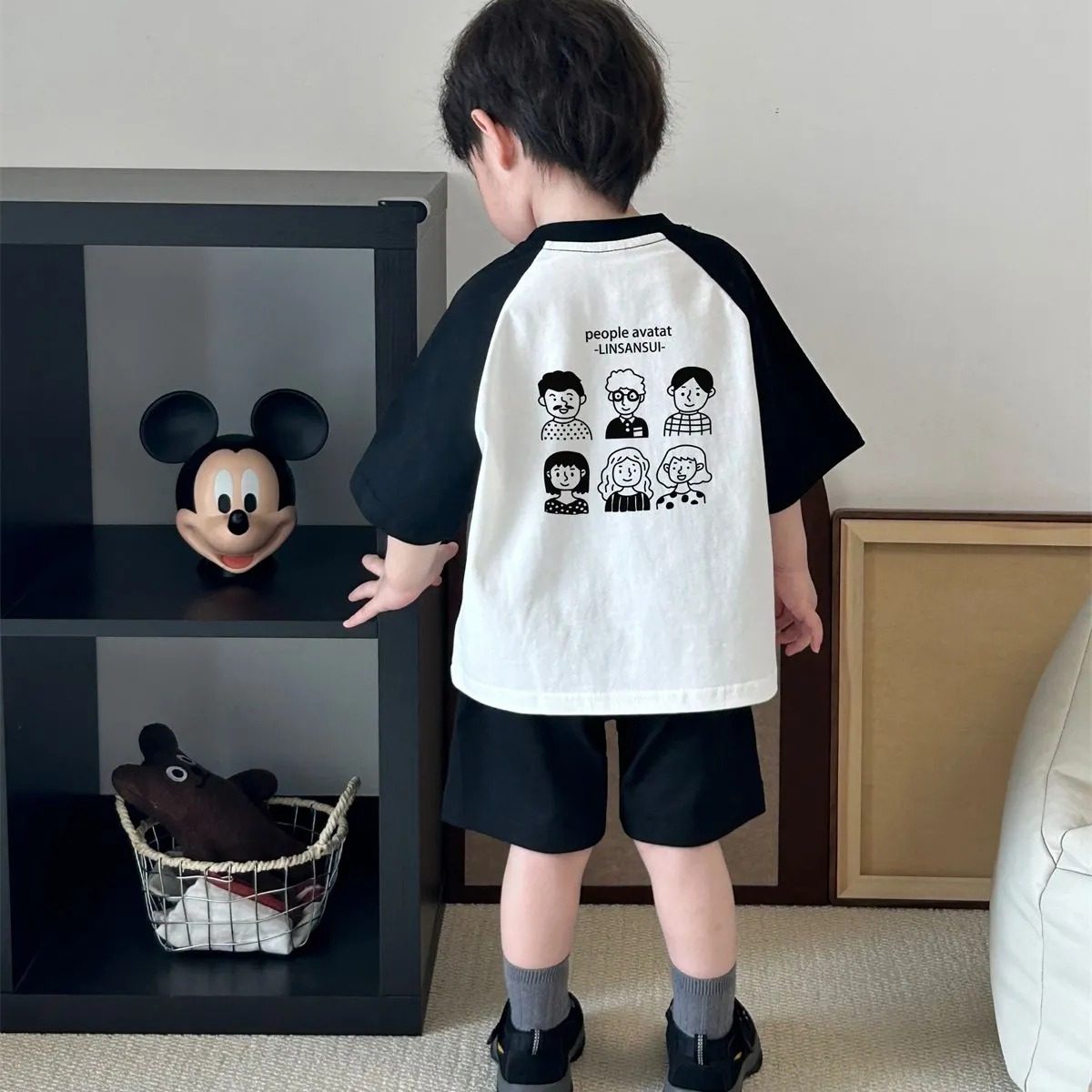 纯棉男女中小童短袖t恤夏季韩版潮流可爱宝宝插肩撞色半袖t上衣,淘宝优惠券,粉丝福利购,淘宝优惠卷