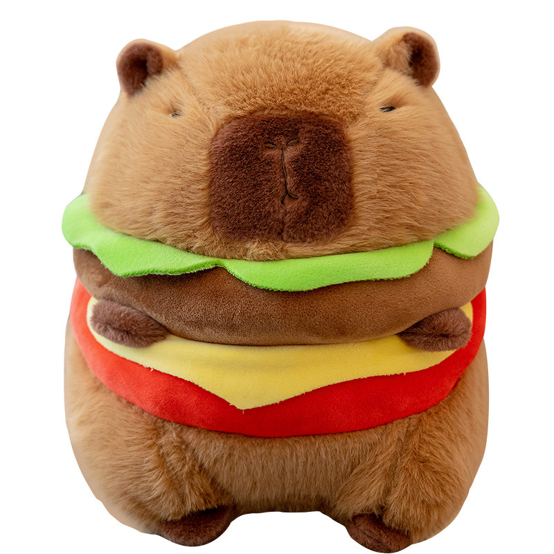 可爱卡皮巴拉汉堡水豚公仔玩偶三明治毛绒玩具男女孩生日礼物娃娃,淘宝优惠券,粉丝福利购,淘宝优惠卷