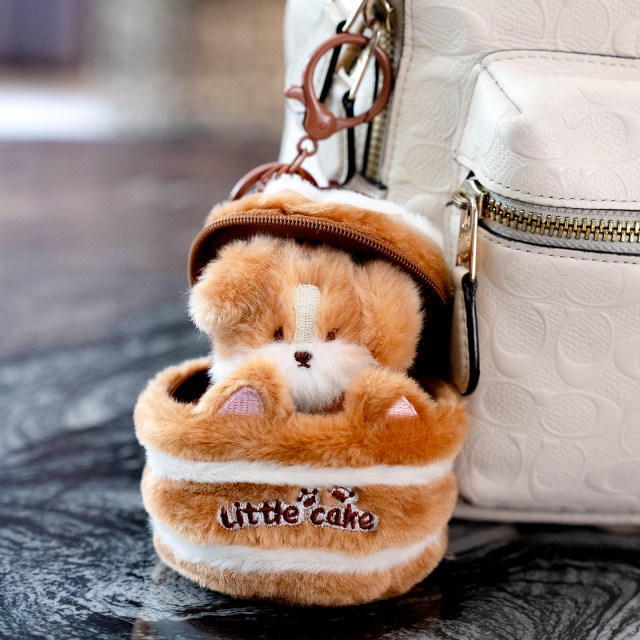 Pendant keychain ຫມີງາມເຊື່ອງໄວ້ໃນ cake