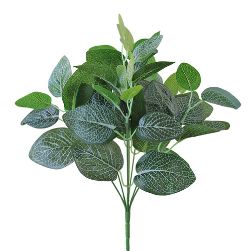 单支树叶绿萝插花假花仿真小花束塑料花把束绿色植物绿叶假草装饰 - 图3