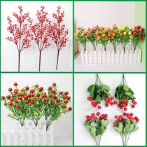 Single-branch fake flower simulation bouquet of plastic flowers with a small bundle of bunches of bunches of bunches of bunches of bunches and flowers