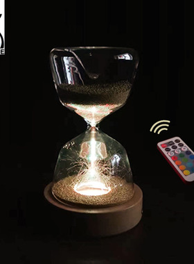 兰亭阁卧室LED夜灯金珠沙漏摆件