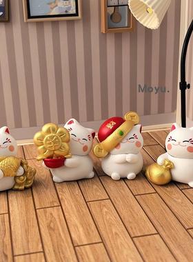 摸鱼了，摆几只猫猫招财进宝求财治愈办公桌面微缩工位迷你小摆件