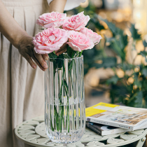 Stripe Light Extravagant Luxury High Level Sensual Glass Vase Living Room Flowers Transparent Flower Flower Water Apace With Water Peins Wind Swing Pieces