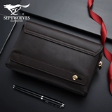 Septwolves, мужской длинный бумажник, кожаная хваталка для отдыха, сумка с петлей на руку, маленькая сумка клатч, из натуральной кожи, коллекция 2022