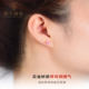 Small sugar cube gold earrings 999 pure gold earrings