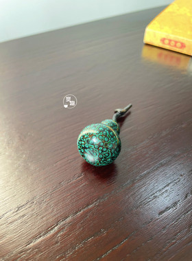 觉物先生天然大漆绿金犀皮迷你