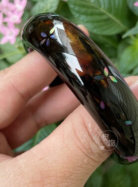 觉物先生 大漆花形螺钿手镯〈可定制〉【发货时间请问本店客服】