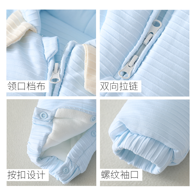 之心宝贝旗舰店婴儿连体哈衣秋冬加厚宝宝爬服新生幼儿哈衣男女童外出服夹棉保暖2
