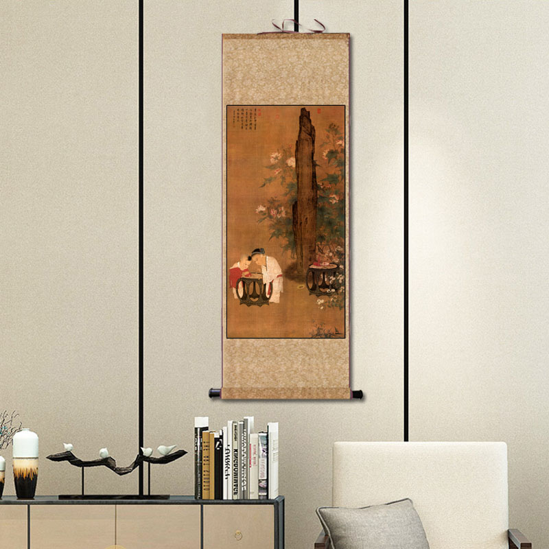宋代名家字画仿古卷轴画酒店送礼丝绸卷轴挂画书房装饰定制中式画 - 图2