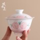 Hand-painted roses portable tea set brocade portable storage bag outdoor camping holiday gift