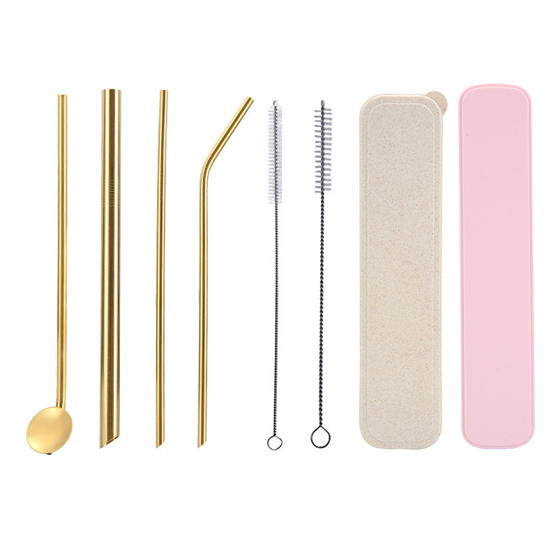 304不锈钢环保饮管组盒装便携式循环使用吸管套装ins创意斜口弯管,淘宝优惠券,粉丝福利购,淘宝优惠卷