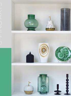 简约现代样板间书柜家居摆件软装