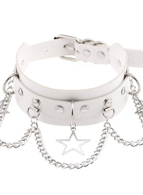 PU皮朋克爱心项链项圈