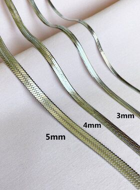 欧美肯豆同款刀片项链素链无吊坠蛇骨链不锈钢简约时尚配饰现货