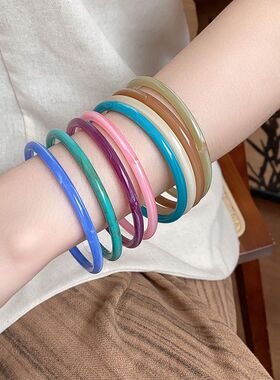 简约亚克力圆形手镯时尚小众ins风手环百搭高级感个性手饰批发女