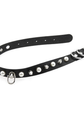 欧美朋克项圈皮质尖钉项圈合金