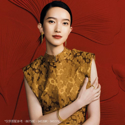 周生生 Золотые серьги, ювелирное украшение с кисточками, дракон и феникс