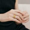 Chow Sang Sang MintyGreen Princess Gold Ring Pure Gold Open Ring Crown Ring 90226R Priced