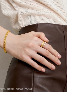 命运之轮黄金足金戒指