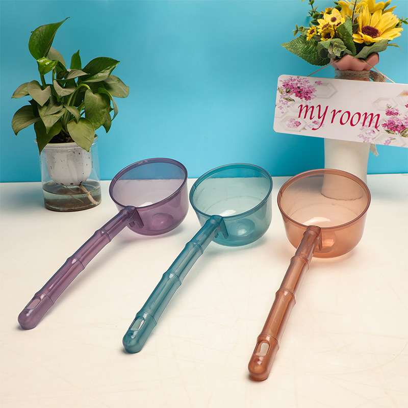 圆形透明塑料长柄水勺厨房饭店舀水瓢花园浇花水舀子儿童洗头勺子,淘宝优惠券,粉丝福利购,淘宝优惠卷