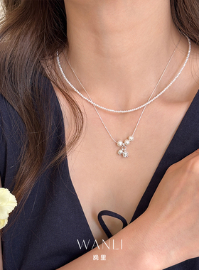 纯银珍珠铃兰项链颈链夏天配裙子