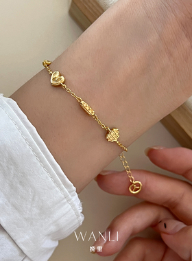 挽里s925纯银面包脑袋手链小众女