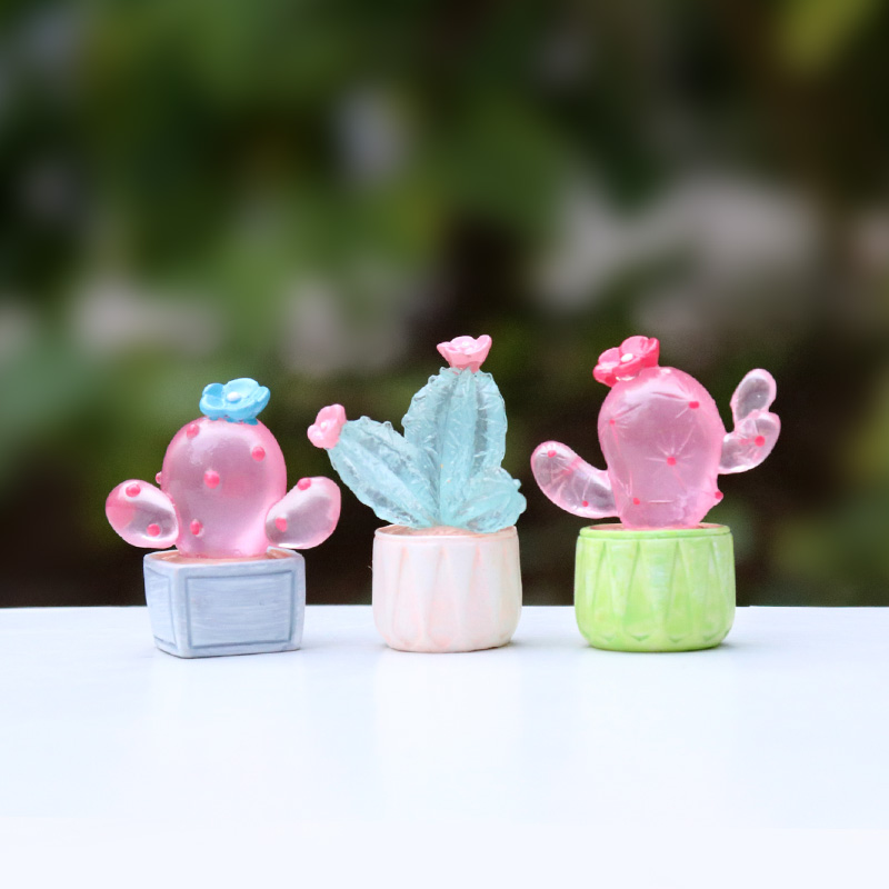 夜光迷你仿真多肉仙人掌盲盒电脑显示器桌面装饰品可爱解压小摆件 - 图1
