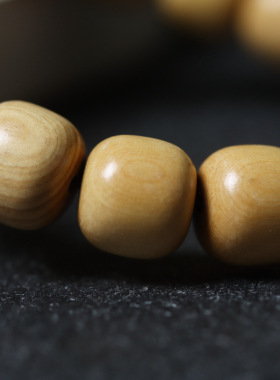 小叶黄杨木老型珠手串文玩佛珠手链桶珠念珠文把玩男女士款首饰品