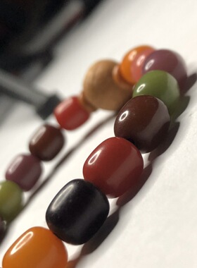 多宝渐变双圈手串天然风化白玉菩提搭配雕刻莲花单圈百搭文玩佛珠