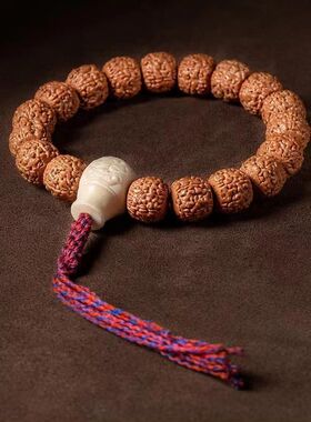 龙鳞肌肉纹老树盘龙纹五瓣大金刚手持菩提子高密十八子古文玩手串