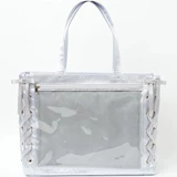 Серебряная сиреневая лента, белая сумка, (в наличии на складе)