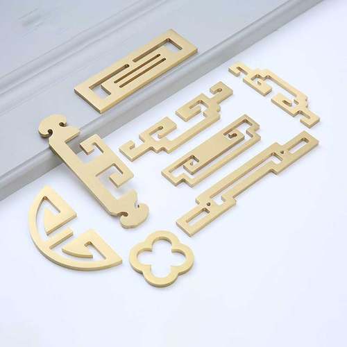 新中式家具拉手 仿古衣柜门把手复古雕刻对半装半圆柜子拉手 - 图0