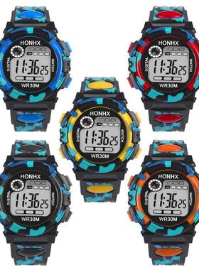 HONHX男士学生电子手表儿童LED夜光多功能运动计时闹钟腕表-62